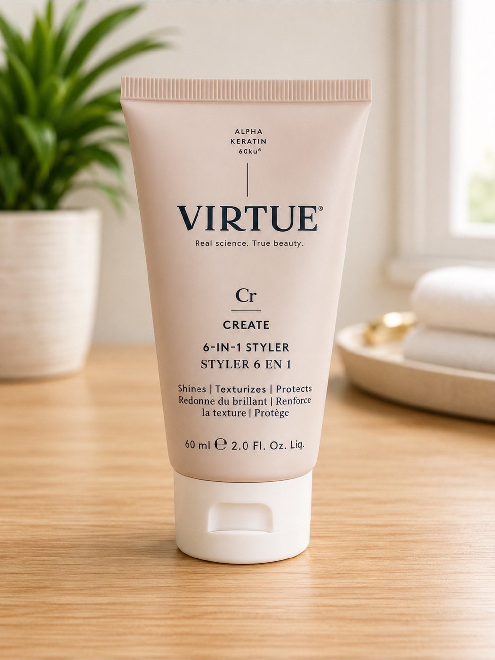 Virtue Create 6-in-1 Styler Hair Styling Cream 2 oz Alpha Keratin 60ku